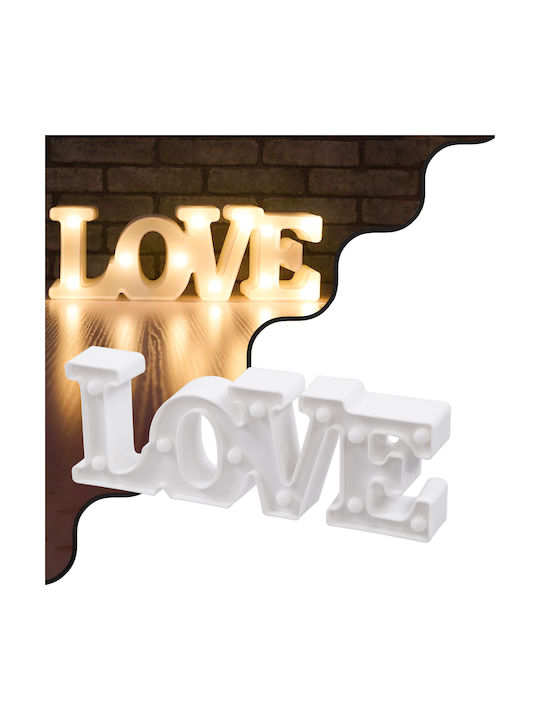 GloboStar Διακοσμητικό Φωτιστικό LED Θερμό Λευκό 2700K Love 32x12x5εκ.