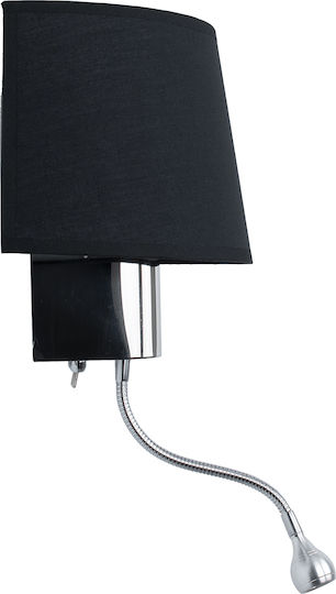GloboStar Elegant Modern Wall Lamp with E27 Lamp Bulb Base and Switch Black 26.5x43x43cm