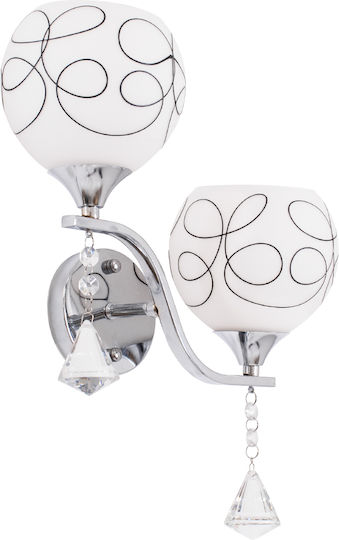 GloboStar Canter Modern Lamp Wall with Socket E27 Transparent 32x15x40cm