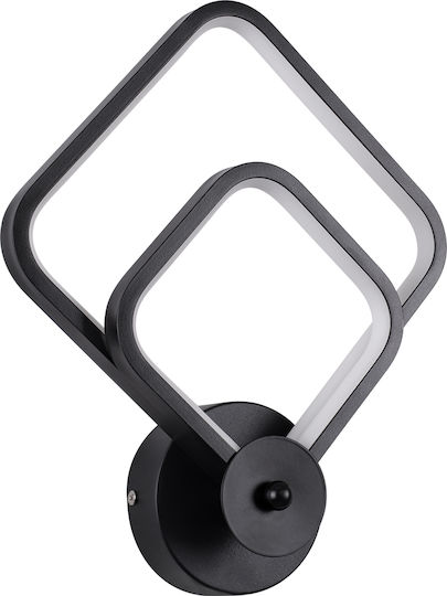 GloboStar Anna Modern Lumină de Perete cu LED Integrat și Lumină Alb Reglabil Negru 25x30cm