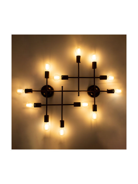 GloboStar Piping Industrial Lampă De Perete Cu Bază De Bec E27 Cupru 78.5x64x64cm