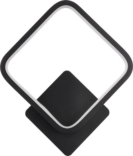 GloboStar Lena Modern Leuchte Wand mit Integrierter LED und Einstellbares Weißes Licht Schwarz 25x29.5cm