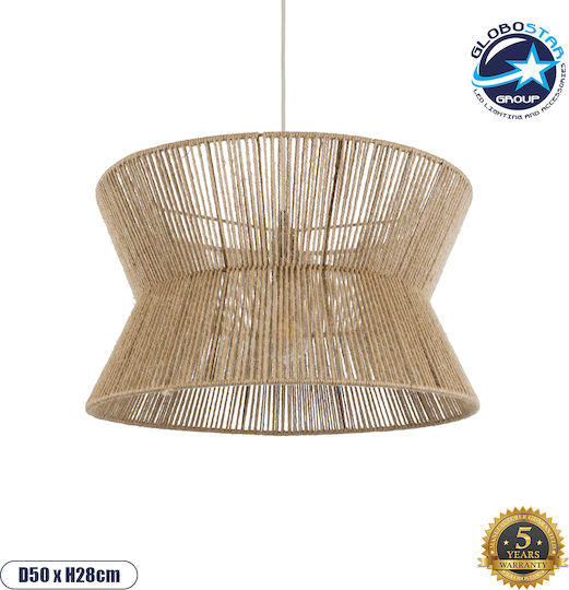GloboStar Bisbee Beige Boho Ceiling Light with Rope for E27 Socket 50x28x28cm