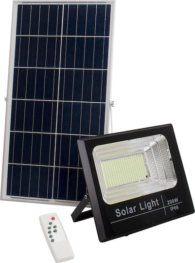 GloboStar Waterproof Solar LED Flood Light 200W Cold White 6000K with Photocell and Remote Control IP66