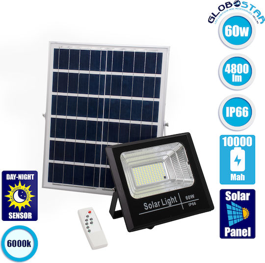 GloboStar Waterproof Solar LED Flood Light 60W Cold White 6000K with Remote Control IP66