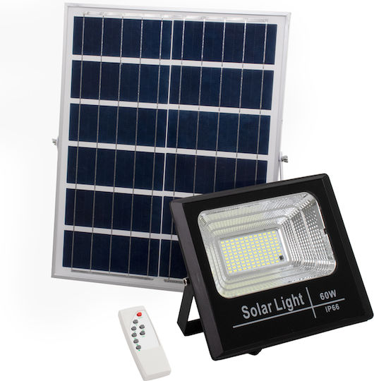 GloboStar Waterproof Solar LED Flood Light 60W Cold White 6000K with Remote Control IP66