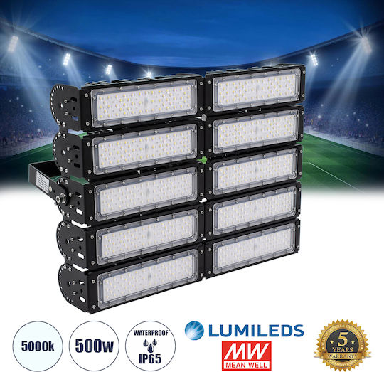 GloboStar Goliath Στεγανός Προβολέας LED 500W Ψυχρό Λευκό 5000K IP65