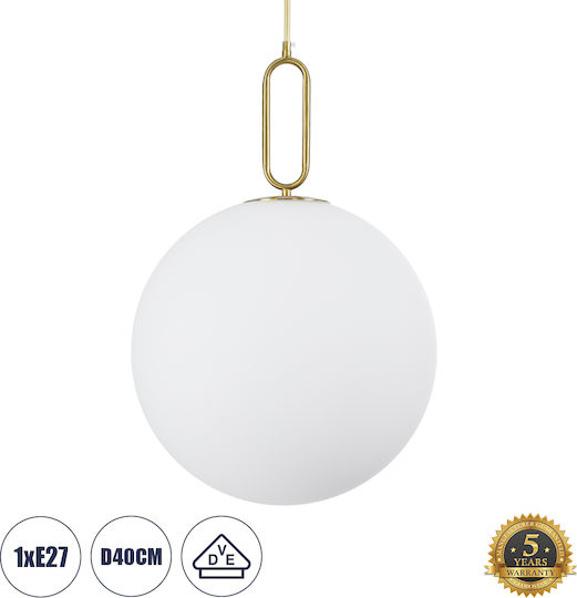 GloboStar Bellissimo Hängelampe Gold Kugel mit Fassung E27 40x62cm.