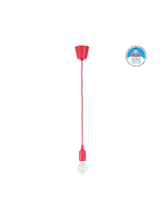 GloboStar Cablito Pendant Light Red with Socket E27 4x110cm