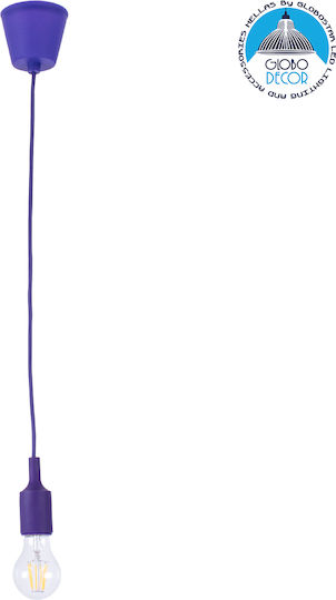 GloboStar Cablito Deckenleuchte Lila mit Lampenbirnensockel E27 4x110x110cm