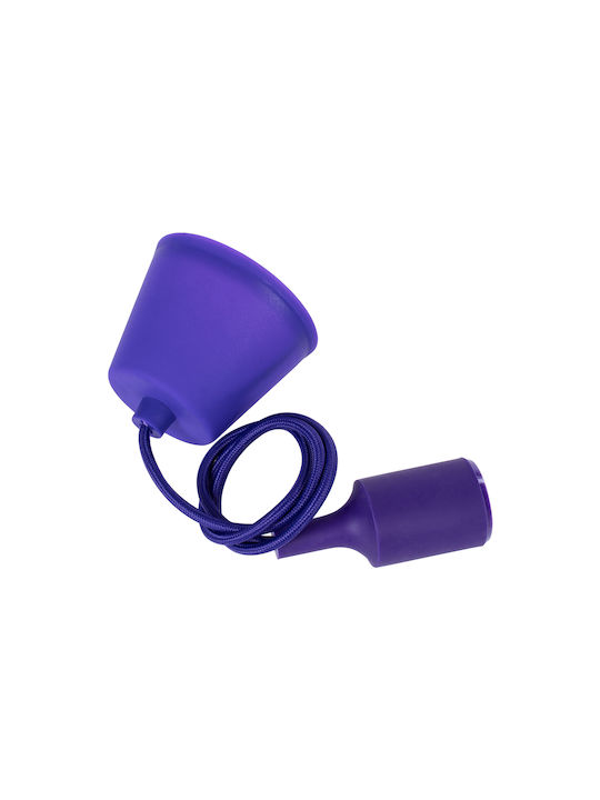 GloboStar Cablito Κρεμαστό Φωτιστικό Μωβ με Ντουί E27 4x110εκ.