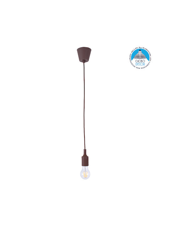 GloboStar Cablito Pendant Light Brown with Socket E27 4x110cm