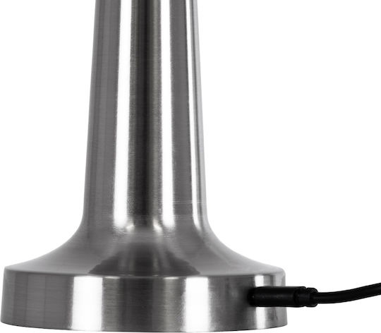 GloboStar Nanna Kunststoff Tischlampe LED mit Weiß Schirm und Silber Basis