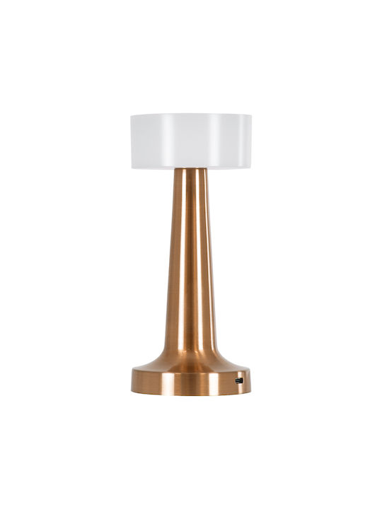GloboStar Nanna Plastic Table Lamp LED with White Shade and Copper Base