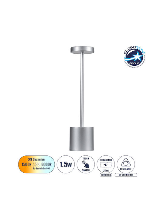 GloboStar Metal Lampă de masă LED cu Bază Argintiu