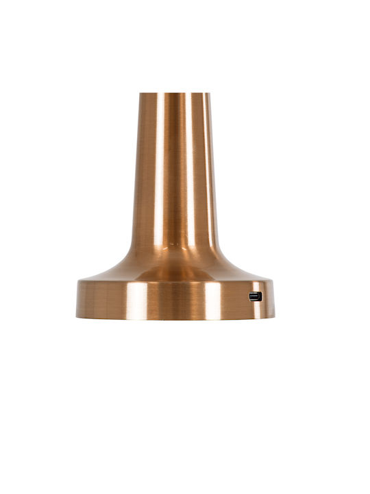 GloboStar Nanna Plastic Table Lamp LED with White Shade and Copper Base