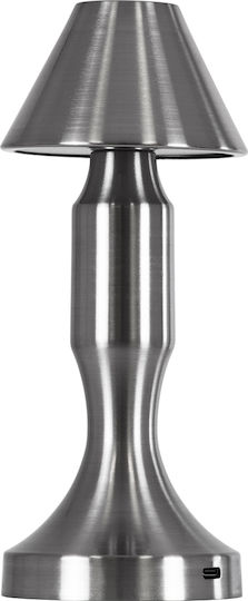 GloboStar Lunna Plastic Table Lamp LED with Silver Shade and Base