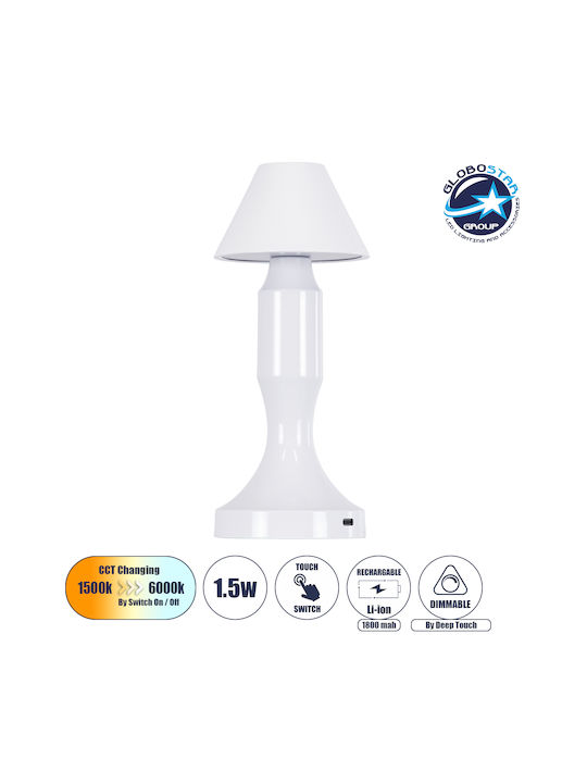 GloboStar Lunna Plastic Table Lamp LED with White Shade and Base
