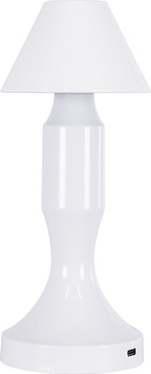 GloboStar Lunna Kunststoff Tischlampe LED mit Weiß Schirm und Basis