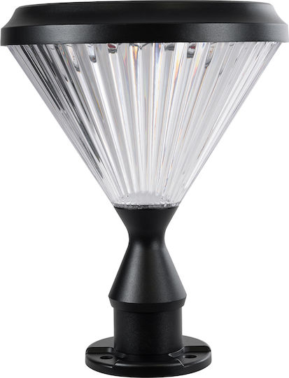 GloboStar Ηλιακό Φωτιστικό Δαπέδου Κολωνάκι 10W 330lm Ψυχρό Λευκό 6000K με Φωτοκύτταρο IP65 26x26x33εκ.