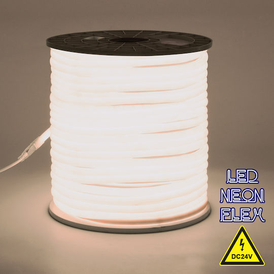 GloboStar Αδιάβροχη Ταινία LED 24V Φυσικό Λευκό Φως 1m Neon Flex
