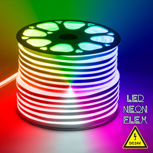 GloboStar Αδιάβροχη Ταινία LED 24V RGB Φως 1m Neon Flex