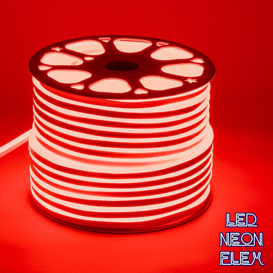 GloboStar Waterproof LED Strip 220V Red Light 1m Neon Flex