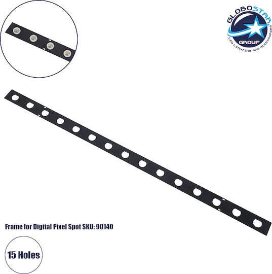 GloboStar Mounting Rail for Spotlights made of Aluminum Black 15pcs 90237