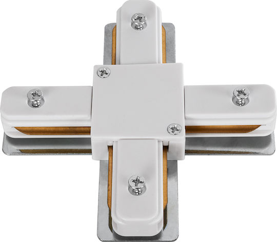 GloboStar Conector Șină pentru Corpuri de Iluminat Alb 50buc 60910