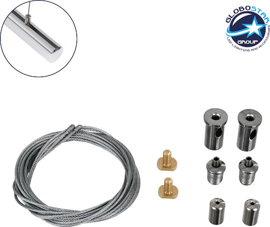 GloboStar Mounting Suspension for Lighting Fixtures made of Aluminum Silver 200pcs 70897