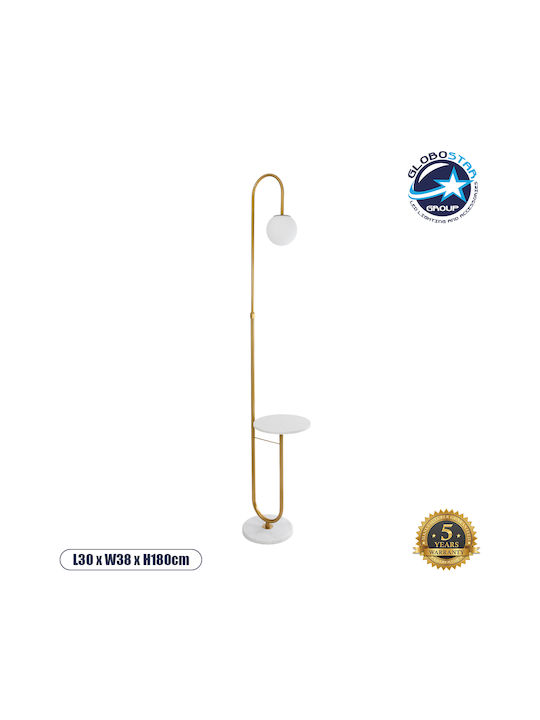 GloboStar Cordelia Floor Lamp H180xW30cm. with Socket for Bulb E27 Gold