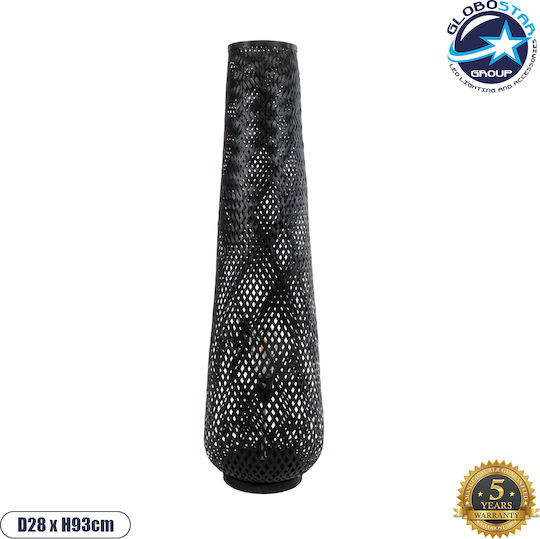 GloboStar Mamizu Stehleuchte H93xB28cm. mit Fassung für Lampe E27 Schwarz