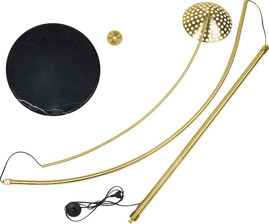 GloboStar Prague Lampa de podea Î220xL210cm. cu Soclu pentru Bec E27 Auriu
