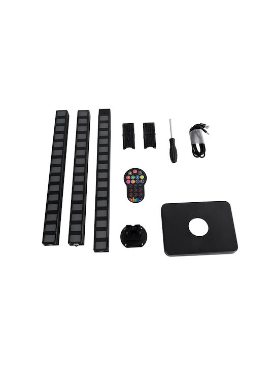GloboStar Digicolumn LED Φωτιστικό Δαπέδου Υ122xΜ3.4εκ. με RGB Φως 960lm Μαύρο