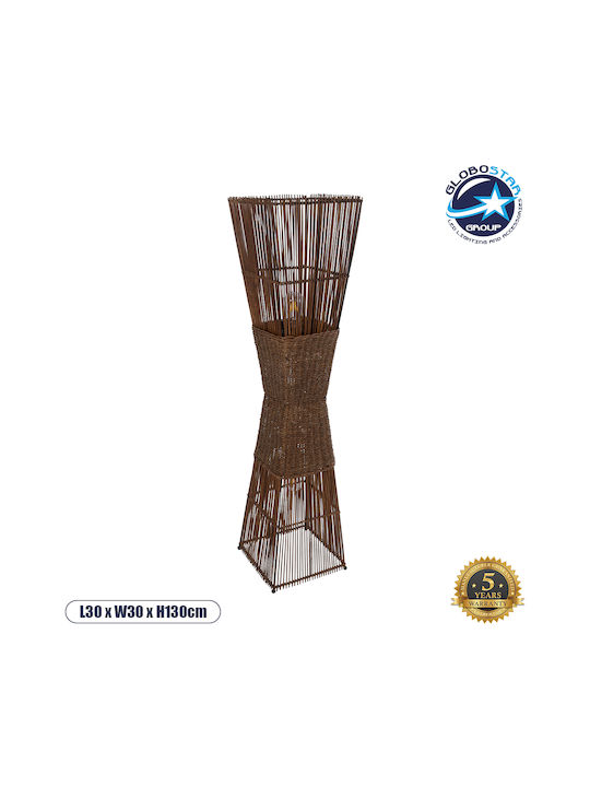 GloboStar Palma Floor Lamp H130xW30cm. with Socket for Bulb E27 Brown
