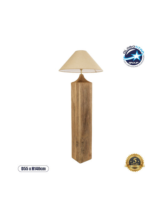 GloboStar Lafrontera Floor Lamp H140xW55cm. with Socket for Bulb E27 Beige