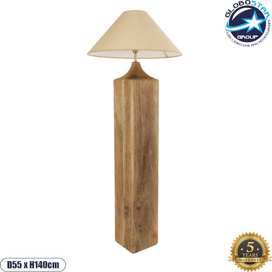 GloboStar Lafrontera Floor Lamp H140xW55cm. with Socket for Bulb E27 Beige