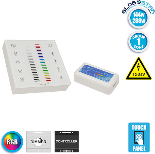 GloboStar Επιτοίχιος Διακόπτης Dimmer με Πλαίσιο Ταινία LED Αφής
