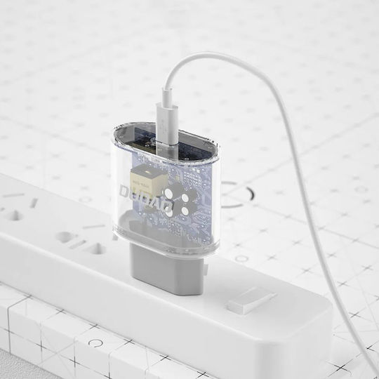 Dudao Φορτιστής με Θύρα USB-C και Καλώδιο USB-C - USB-C 20W Power Delivery Λευκός (A14EUC)