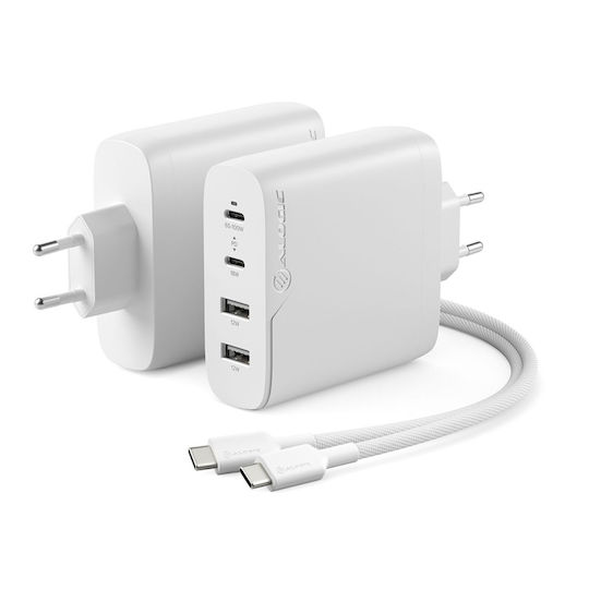 Alogic Charger Without Cable with 2 USB-A Ports and 2 USB-C Ports 100W Power Delivery Whites (WCG4X100-EU)