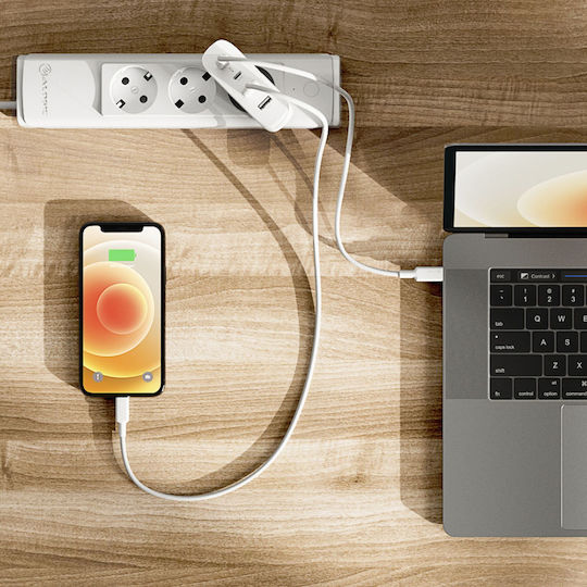 Alogic Charger Without Cable with 2 USB-A Ports and 2 USB-C Ports 100W Power Delivery Whites (WCG4X100-EU)