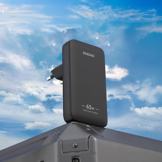 Dudao Charger Without Cable GaN with USB-A Port and USB-C Port 65W Power Delivery Blacks (A65Q)