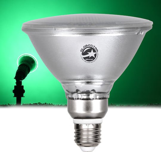 GloboStar LED Bulb 18W 130mm for Socket E27 and Shape PAR38 Green 1200lm