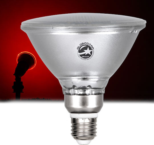GloboStar LED-Lampe 18W 130mm für Fassung E27 und Form PAR38 Rot 1200lm