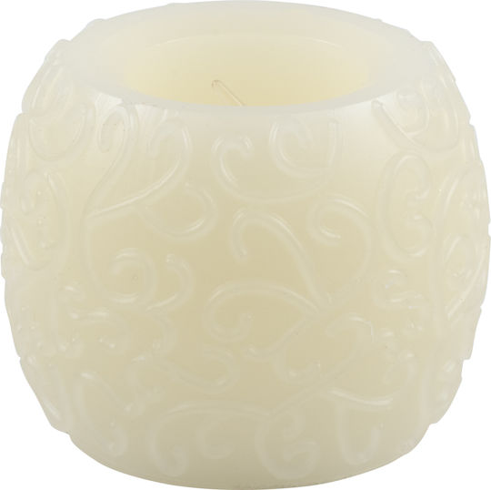 GloboStar CANDLE Dekorative Lampe Wachs-Politur Weiß