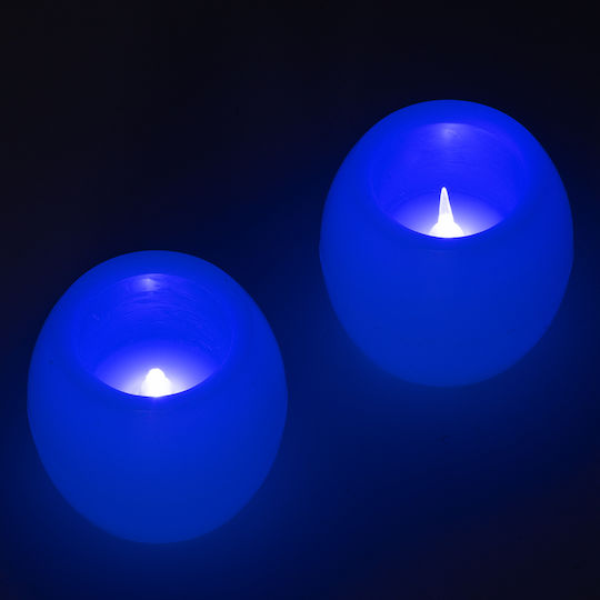 GloboStar CANDLE Dekorative Lampe Wachs-Politur Weiß 2Stück