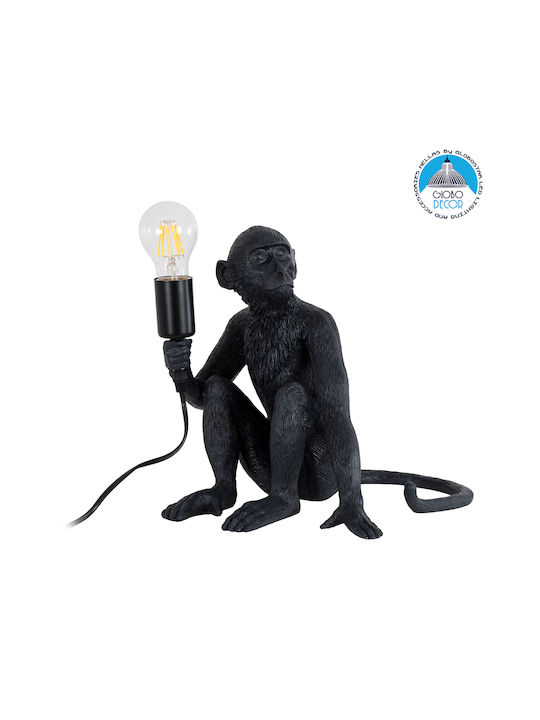 GloboStar Apes Decorative Lamp Figure with Socket for Bulb E27 Black