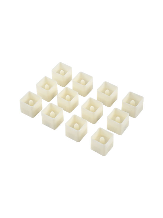 GloboStar Διακοσμητικό Φωτιστικό Candle LED Θερμό Λευκό 2700K Κερί 12τμχ