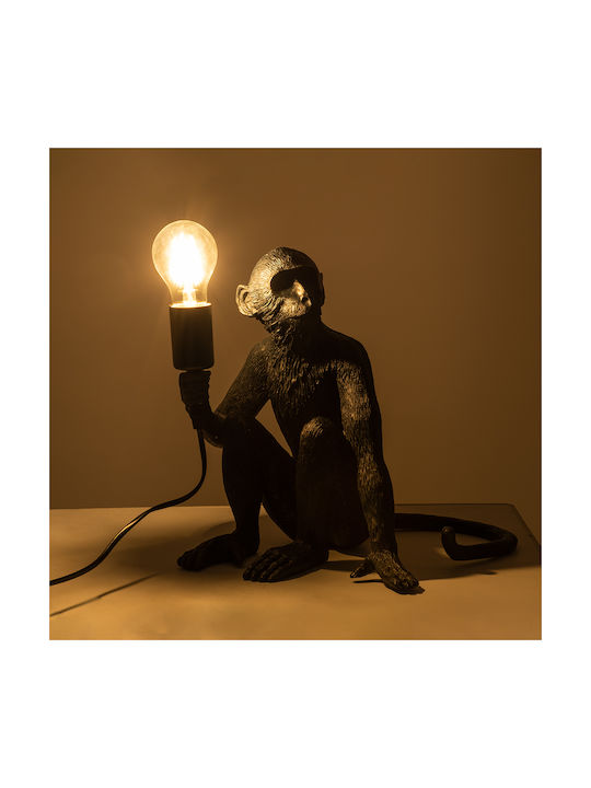 GloboStar Apes Decorative Lamp Figure with Socket for Bulb E27 Black