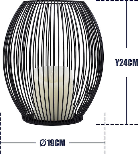 GloboStar Διακοσμητικό Φωτιστικό Candle LED Θερμό Λευκό 2700K Κερί 19x19x24εκ.